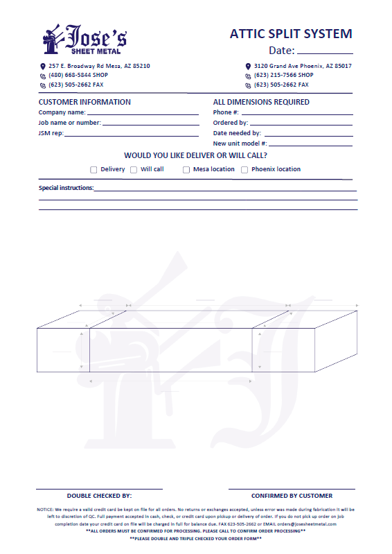 Jose's Sheet Metal LLC workshop